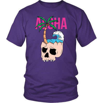 Aloha skull wave aloha skull wave district unisex shirt - HISHYPE