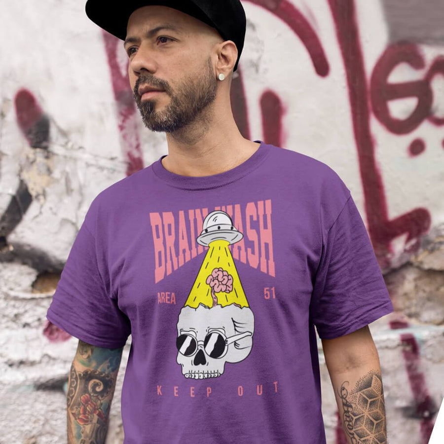 Brain wash area 51 ufo canvas unisex shirt - HISHYPE