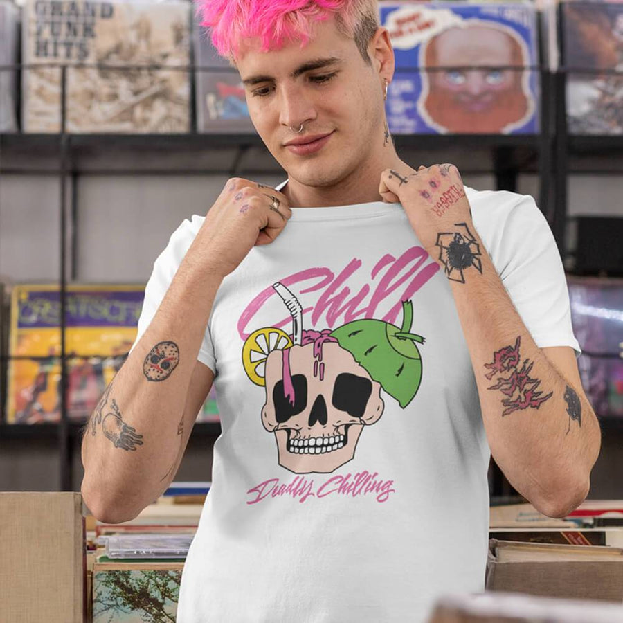 Deadly chilling skull canvas unisex shirt - HISHYPE