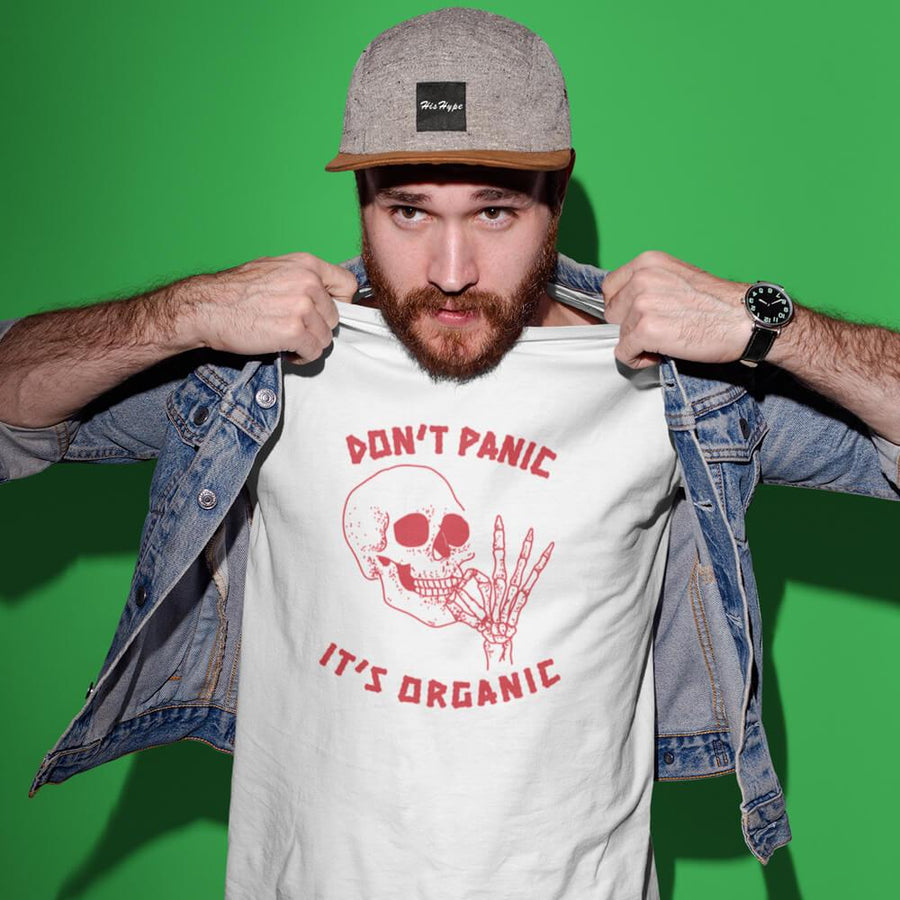 Don't panic it's organic skull gildan unisex t-shirt - HISHYPE