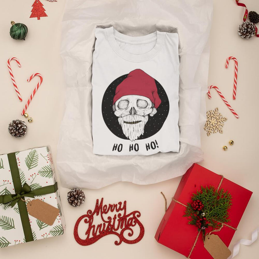 Ho Ho Ho Santa skull district unisex t-shirt - HISHYPE