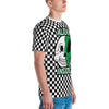 Split alien inside checkered unisex crew neck t-shirt - HISHYPE