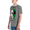 Split alien inside checkered unisex crew neck t-shirt - HISHYPE