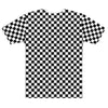 Split alien inside checkered unisex crew neck t-shirt - HISHYPE