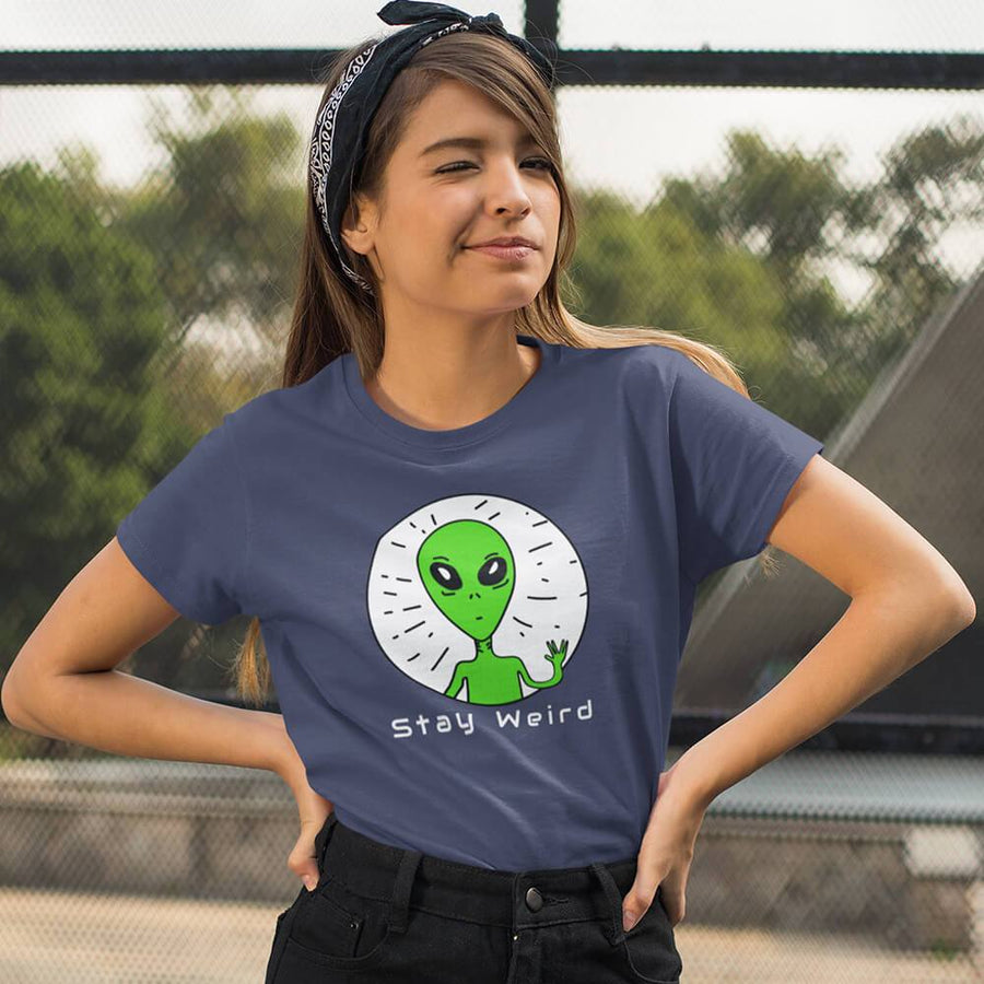 T-shirt - Stay Weird Alien Short-Sleeve Unisex T-Shirt