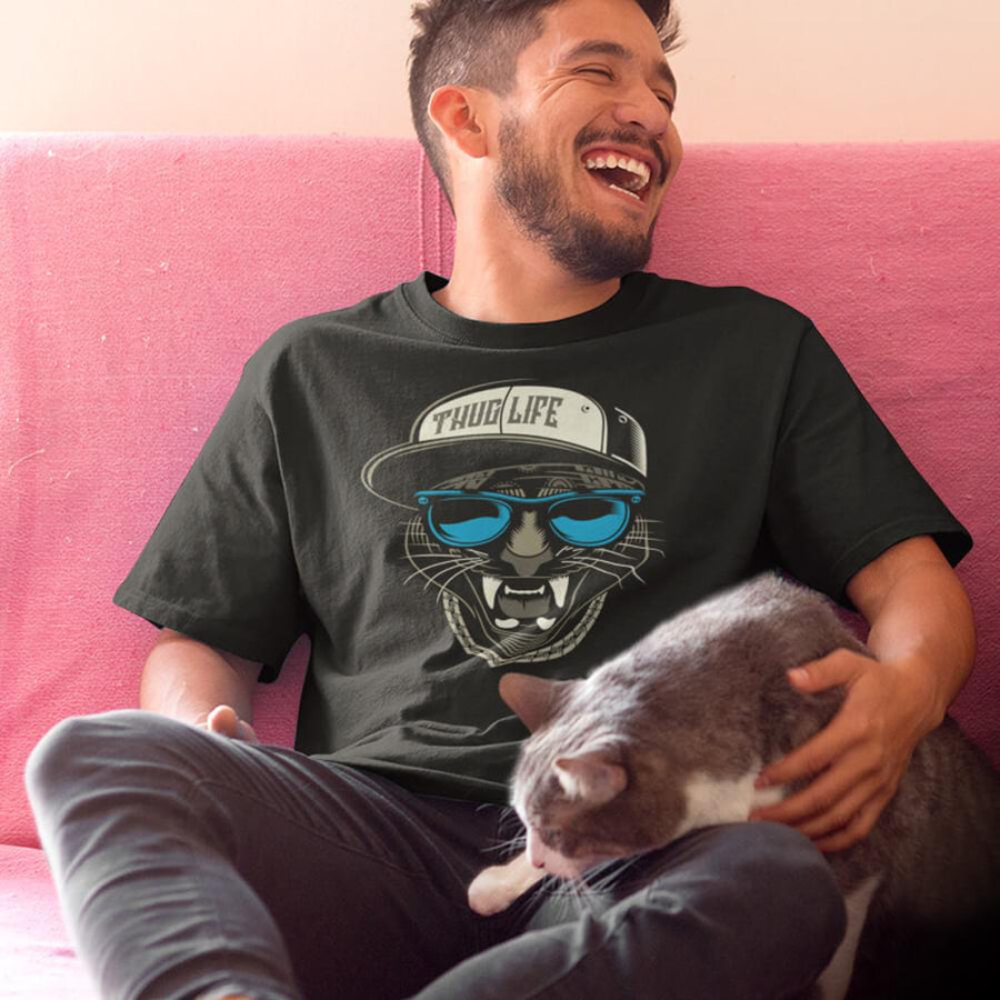 Thug life cat gildan unisex t-shirt - HISHYPE