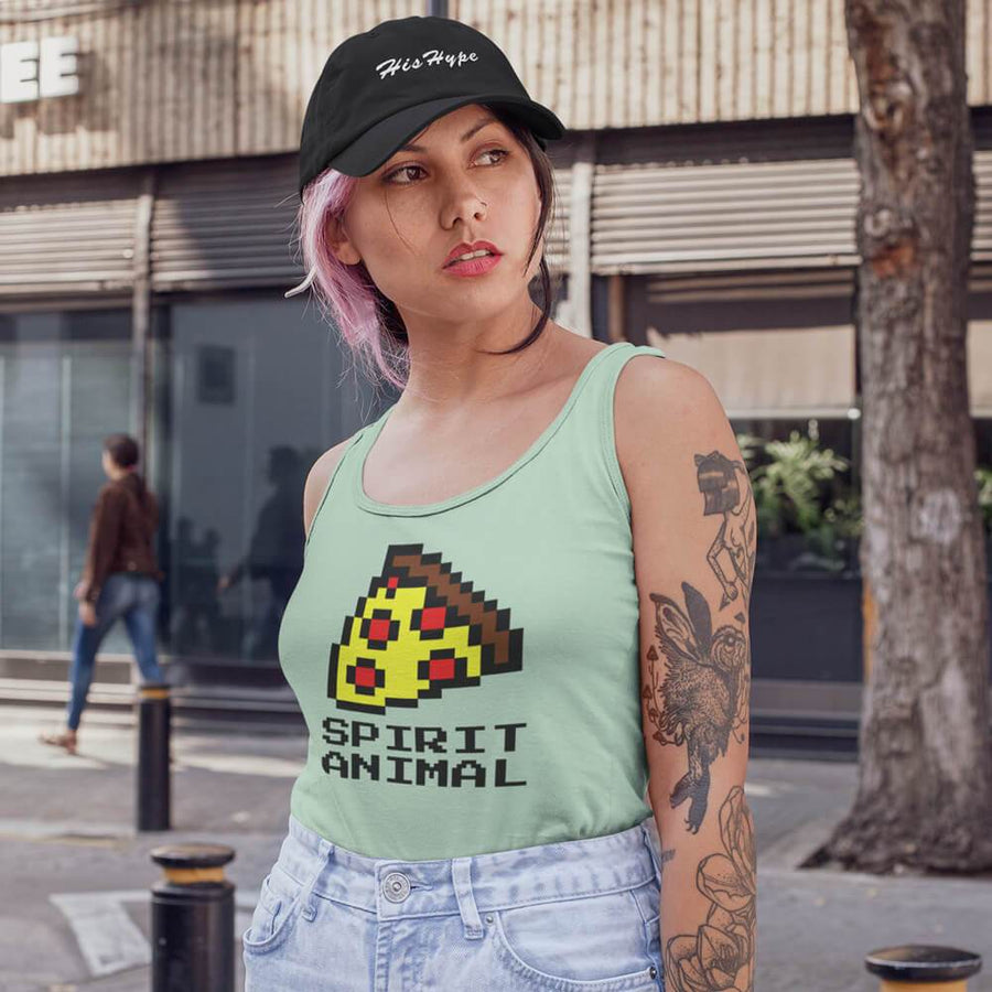 8-bit spirit animal pizza next level racerback tank - HISHYPE