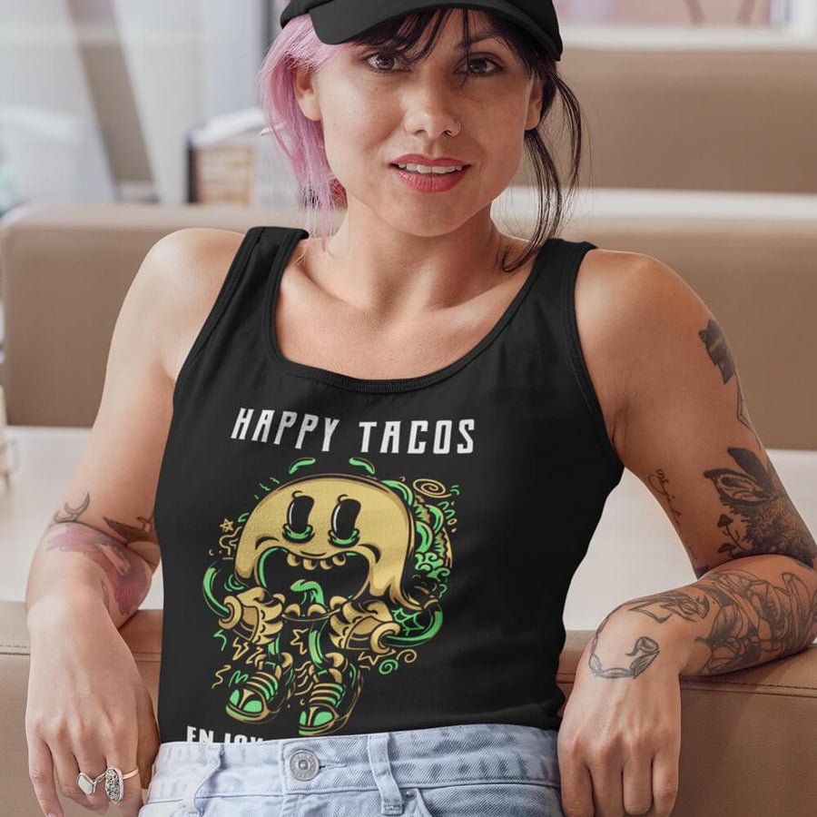 Happy tacos enjoy your life canvas unisex tank - HISHYPE