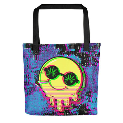 Blazing smiley glitch tote bag - HISHYPE