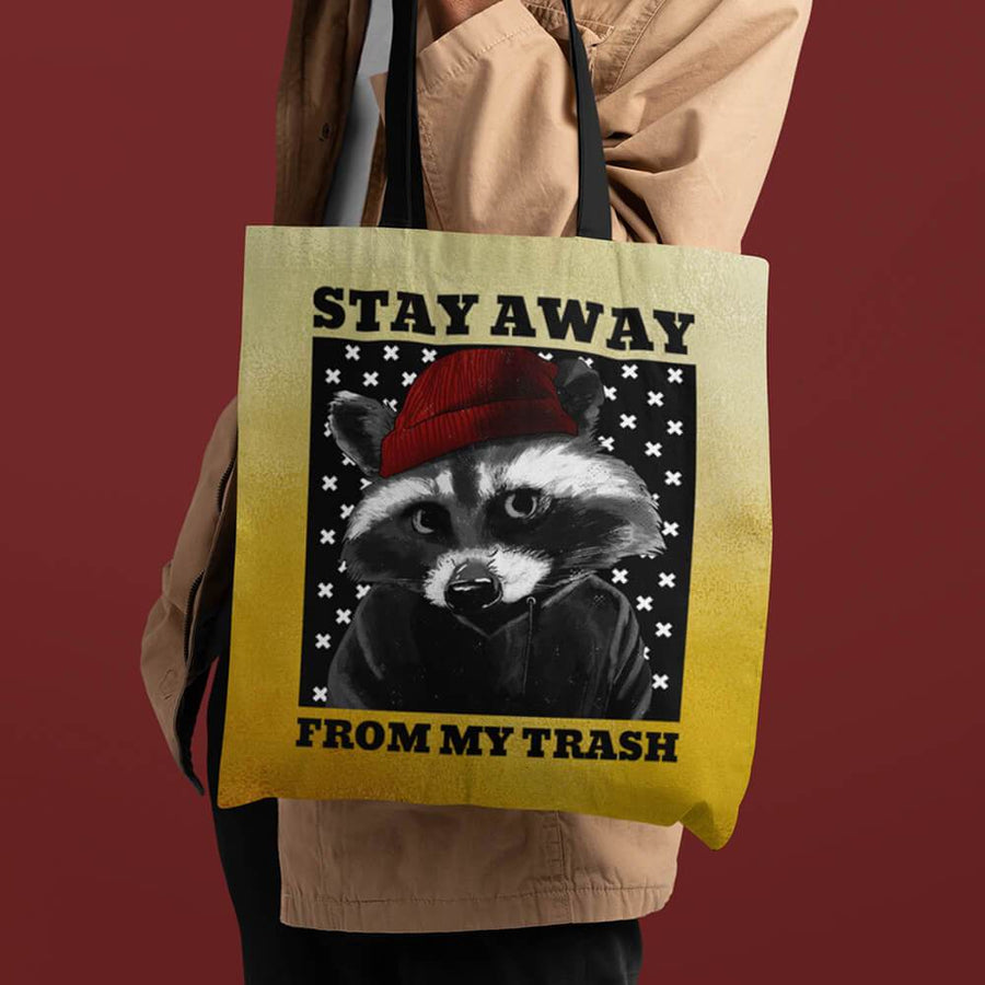 Stay away from my trash hipster raccoon tote bag - HISHYPE