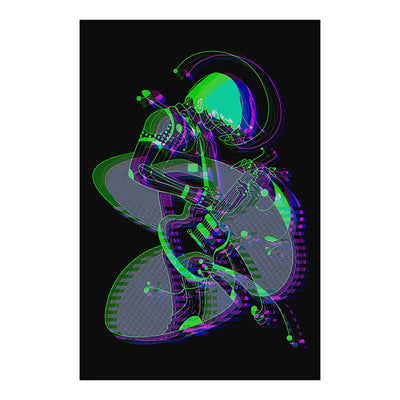 Glitch jammin' guitarist canvas wrap - HISHYPE