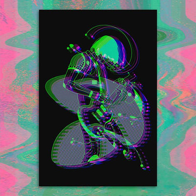 Glitch jammin' guitarist canvas wrap - HISHYPE